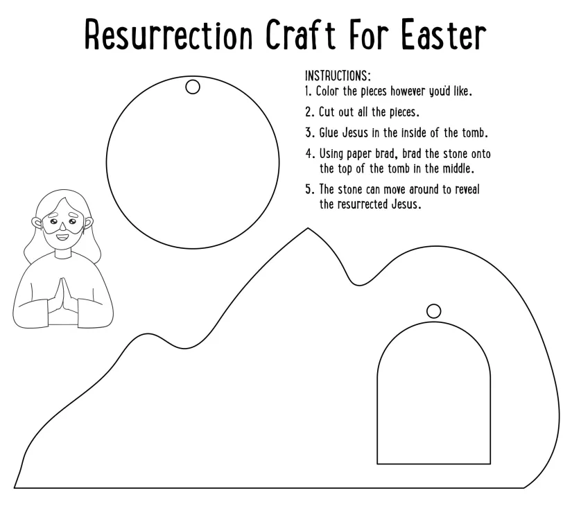 Jesus Resurrection Easter Printable Craft Activity