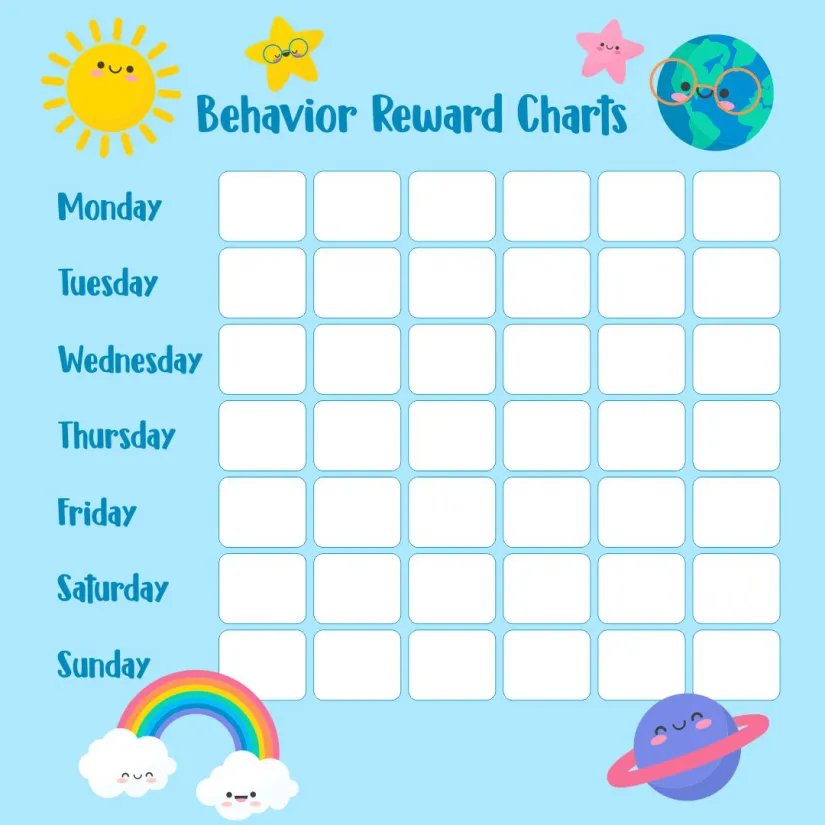 Kids Behavior Printable Reward Charts