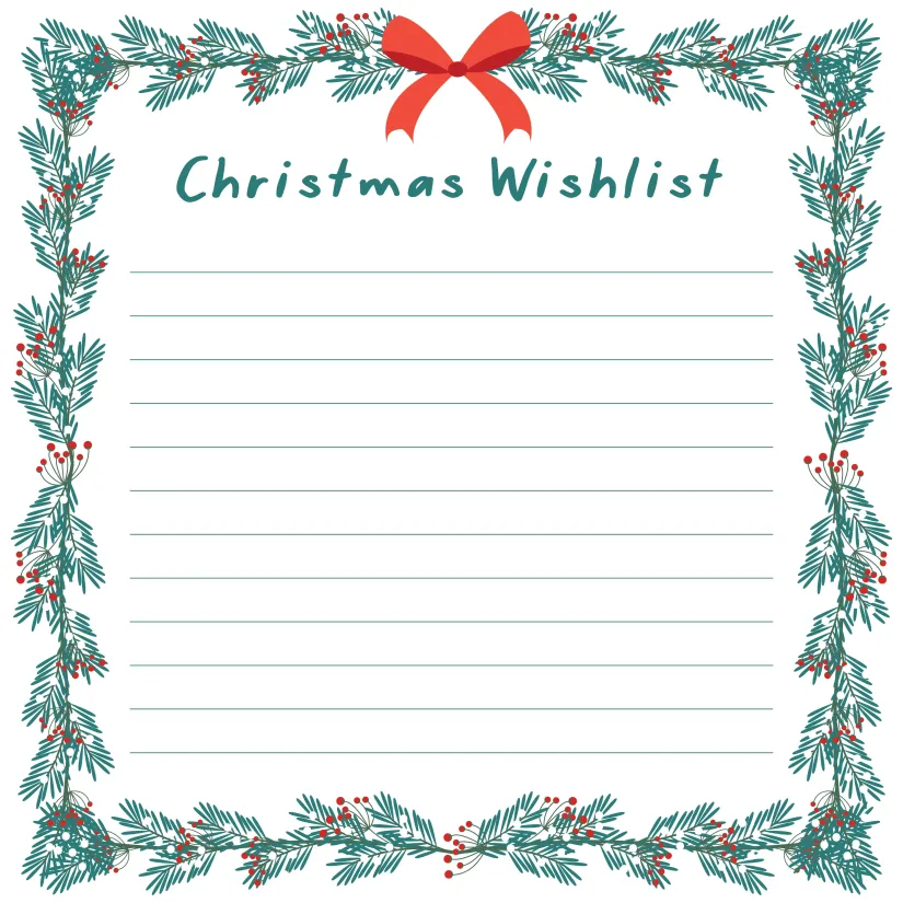 Kids Christmas Wish List Printable