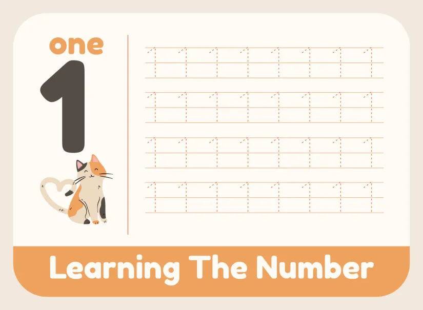 Kindergarten Worksheets Tracing Numbers 1