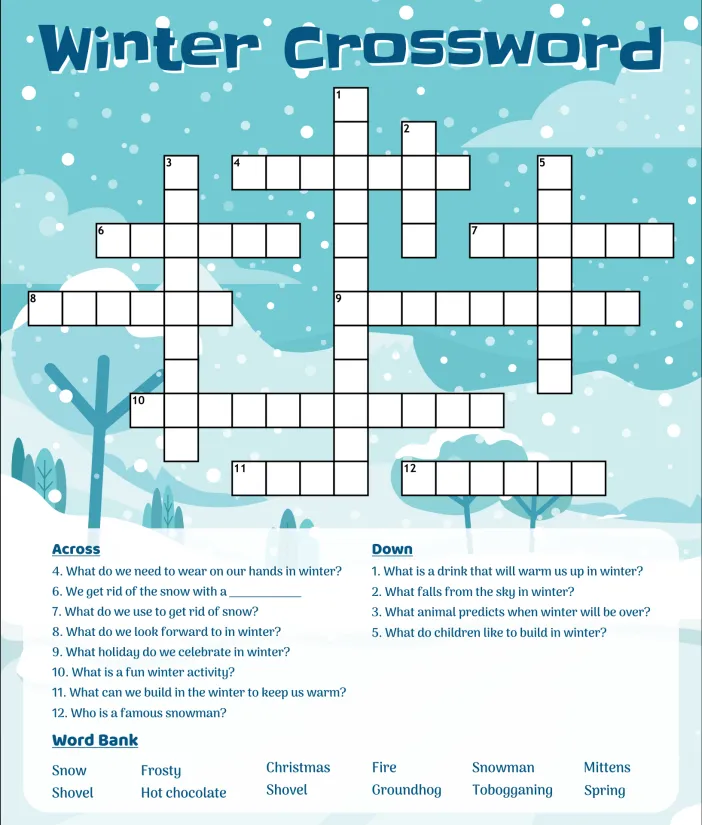 Large Print Easy Crossword Puzzles Printable