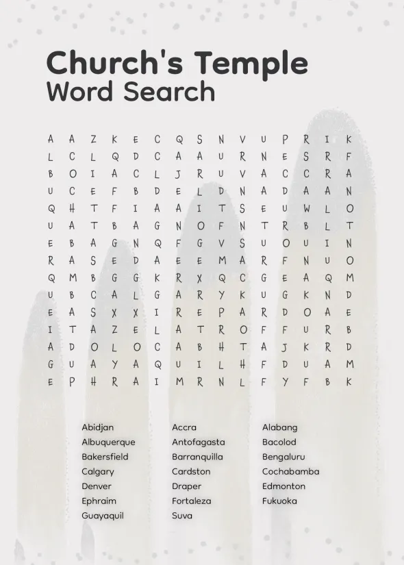 LDS Temple Word Search Puzzle