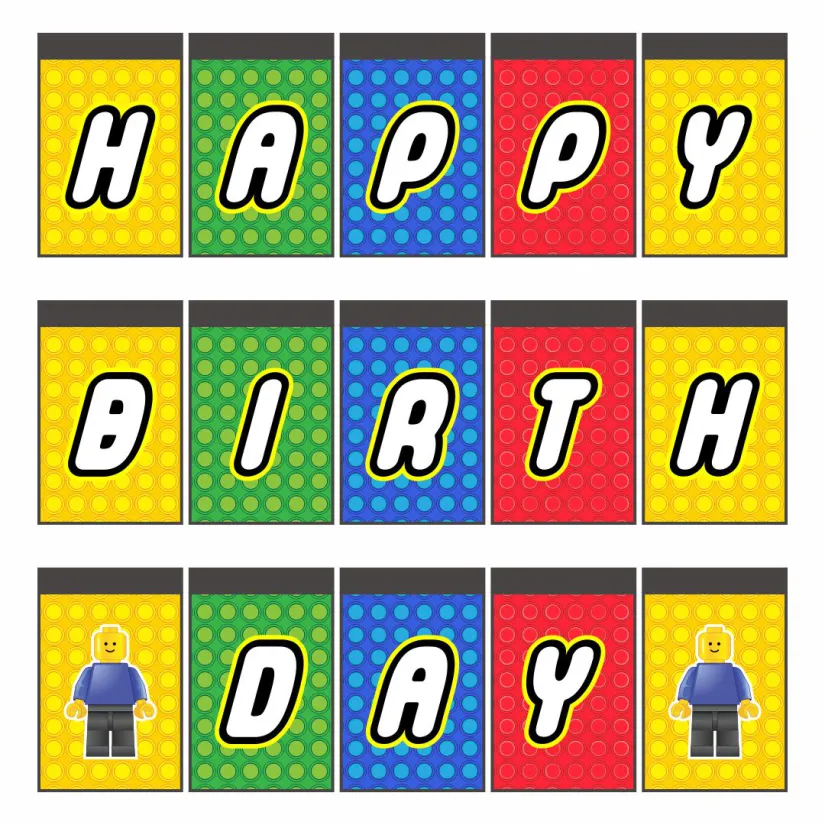 LEGO Birthday Banner Printable