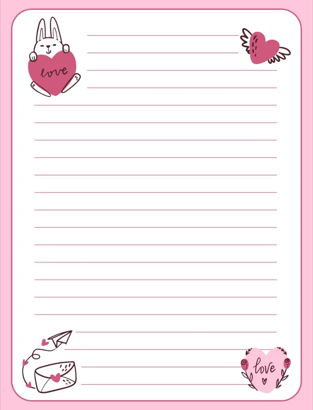 Letter Writing Paper with Borders