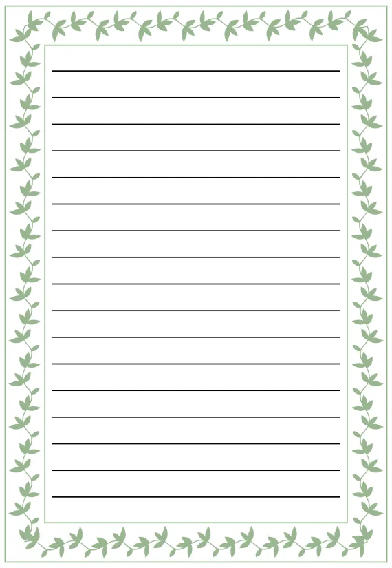 Lined Writing Paper with Border PDF