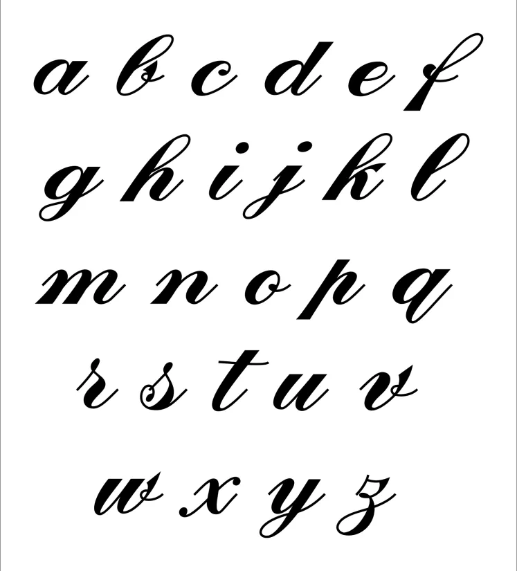 Lower Case Letters In Cursive