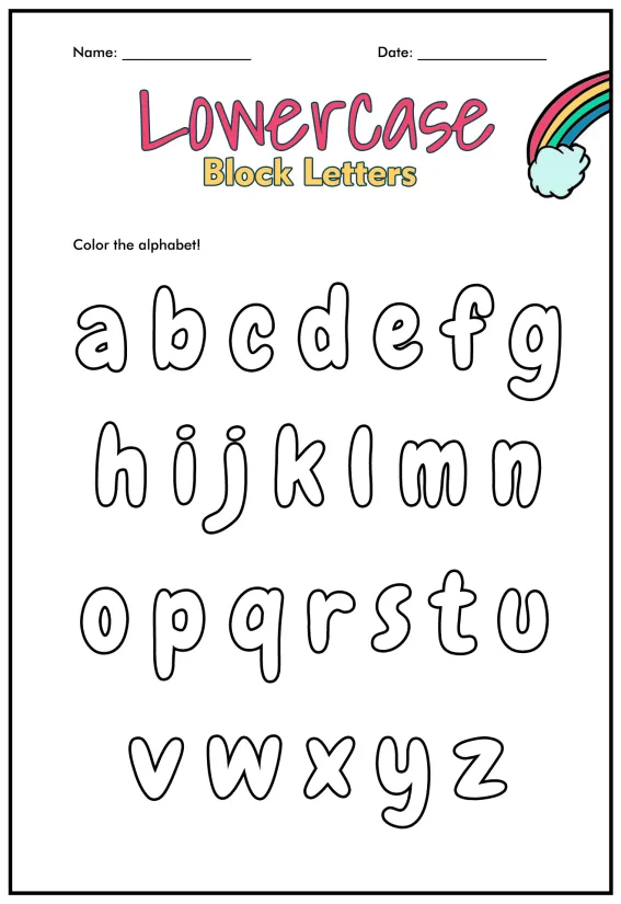 Lowercase Block Letters Printable