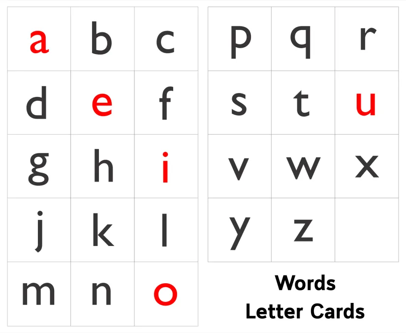 Making Words Letter Cards Printable