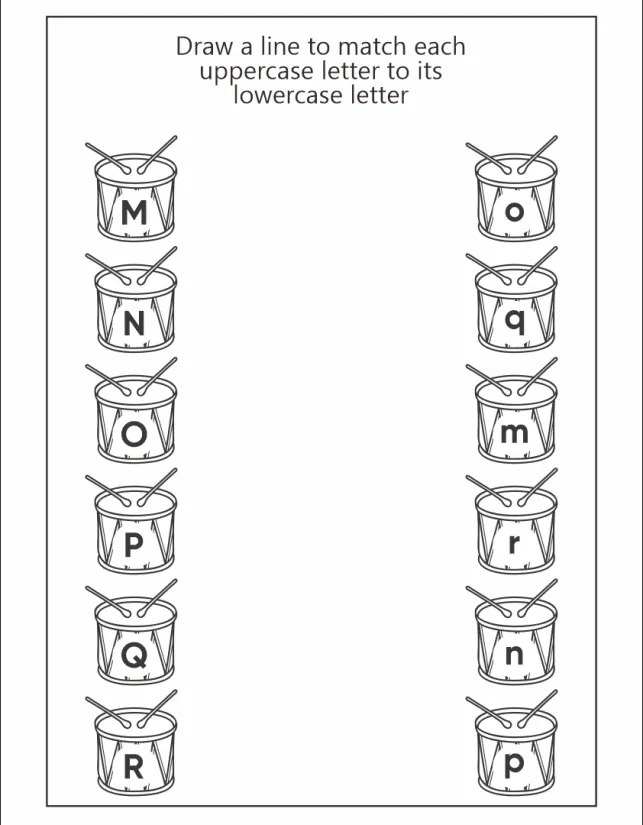 Matching Uppercase and Lowercase Letter Worksheets