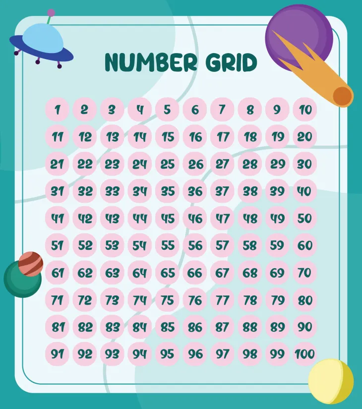 Math Number Grid Printable