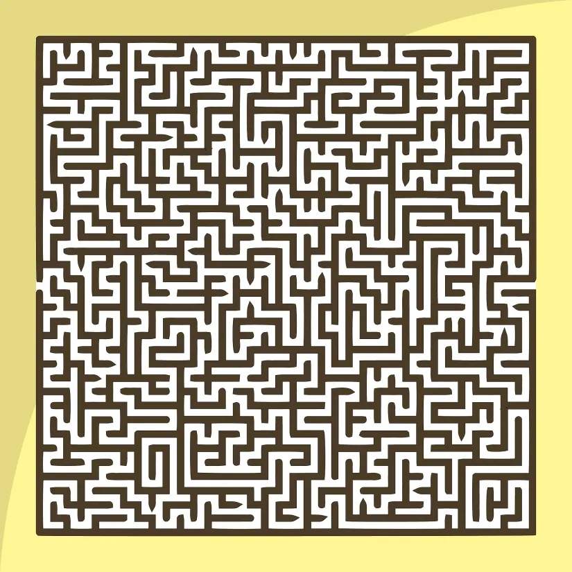 Maze Difficult Printable Coloring Pages