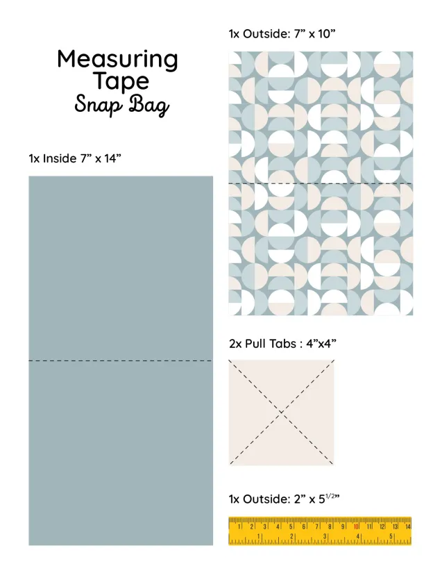 Measuring Tape Snap Bag Pattern