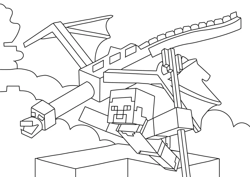 Minecraft Ender Dragon Coloring Pages Printable