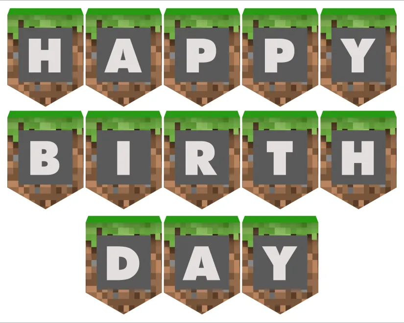 Minecraft Happy Birthday Printables