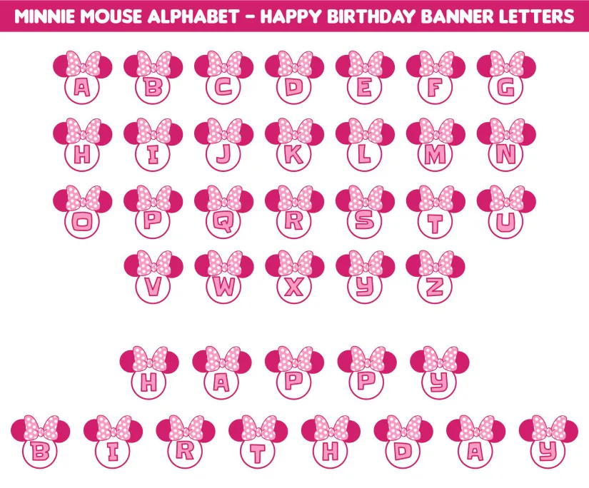 Minnie Mouse Happy Birthday Printable Banner Letters