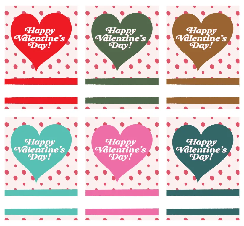 Mod Heart Printable Valentines Day Card