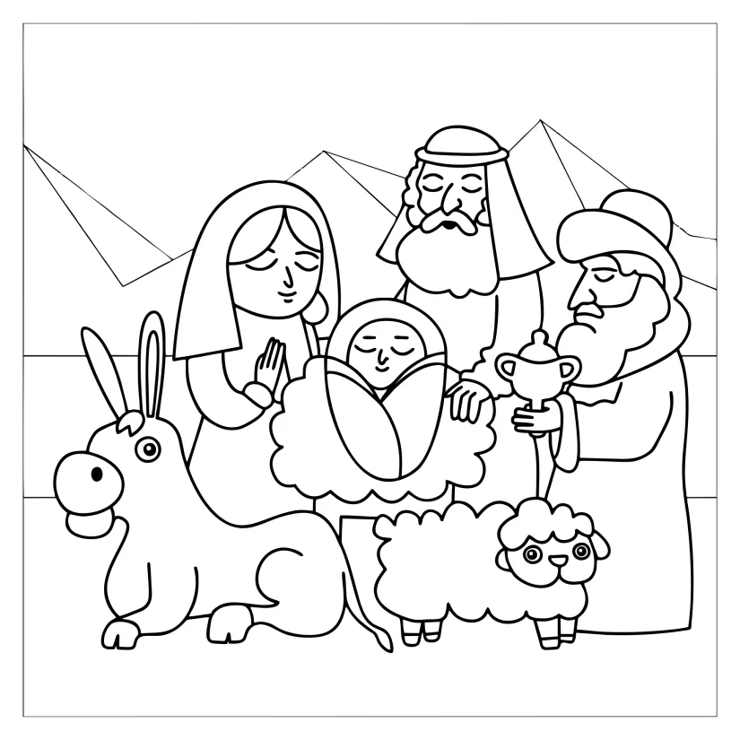 Nativity Scene Coloring Pages Printables