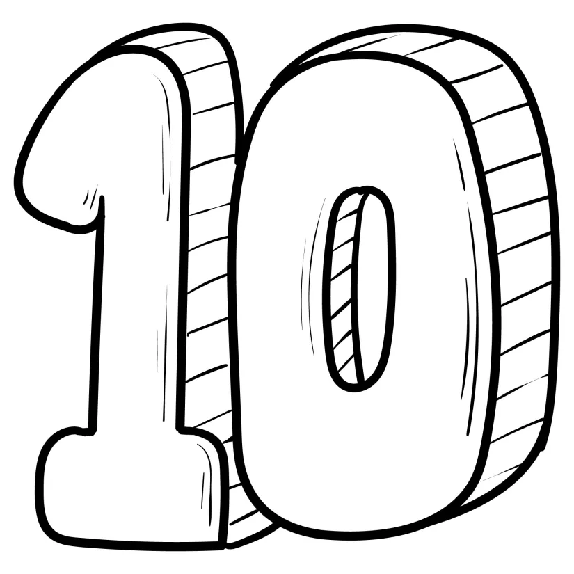 Number 10 Coloring Page