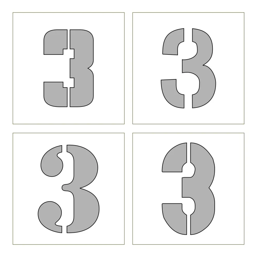 Number 3 Stencils Printable