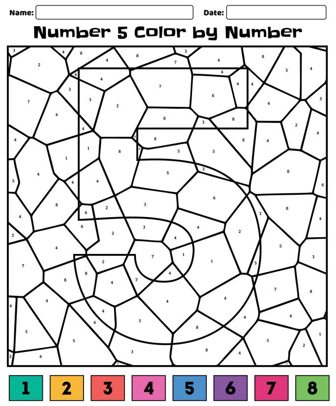 Number 5 Coloring Pages Printable