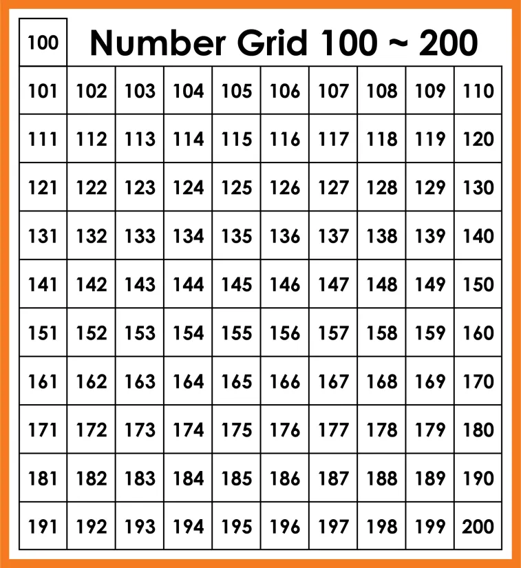 Number Grid 100-200
