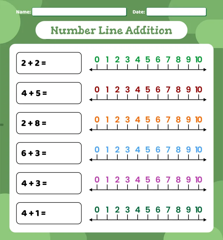 Number Line Worksheets Grade 1