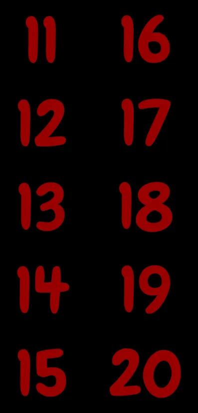 Numbers 11 20 Printables