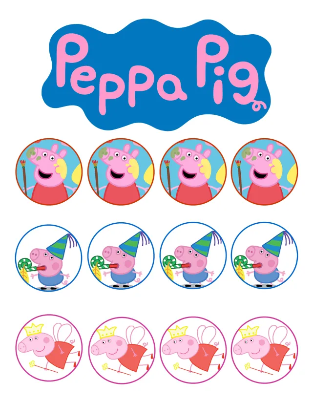 Peppa Pig Cupcake Toppers Printable Free
