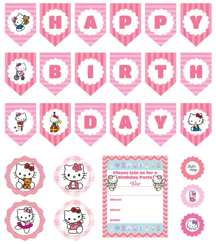 Pink Hello Kitty Party Printable