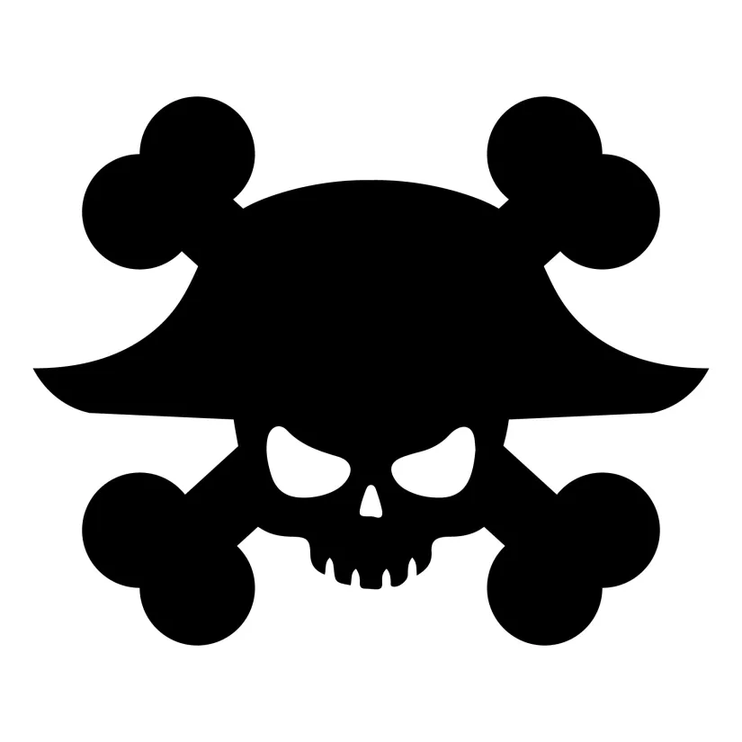 Pirate Skull Pumpkin Carving Stencil