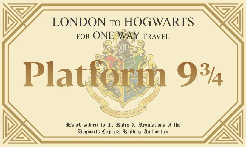 Platform 9 3 4 Hogwarts Acceptance Letter