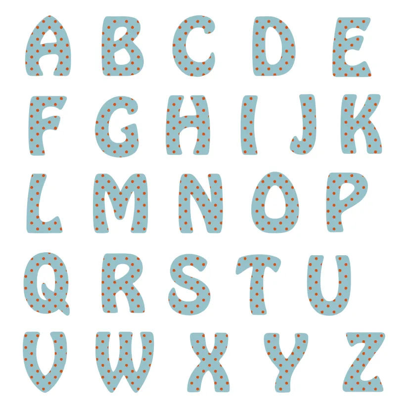 Polka Dot Alphabet Letters to Print