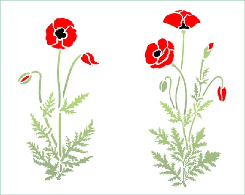 Poppy-Flower-Stencil