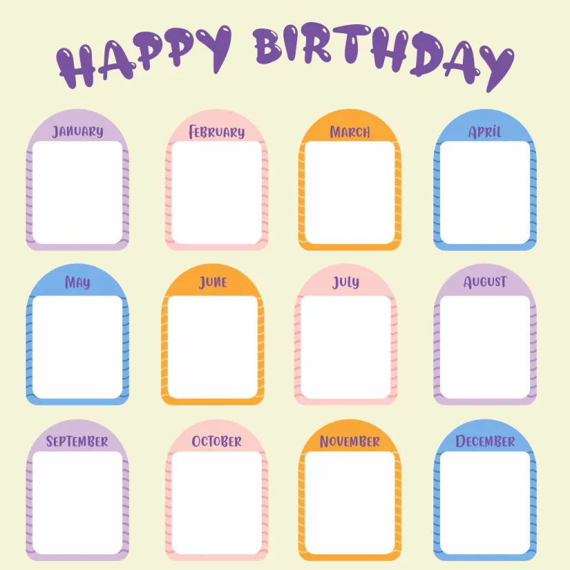 Preschool Birthday Chart Printable