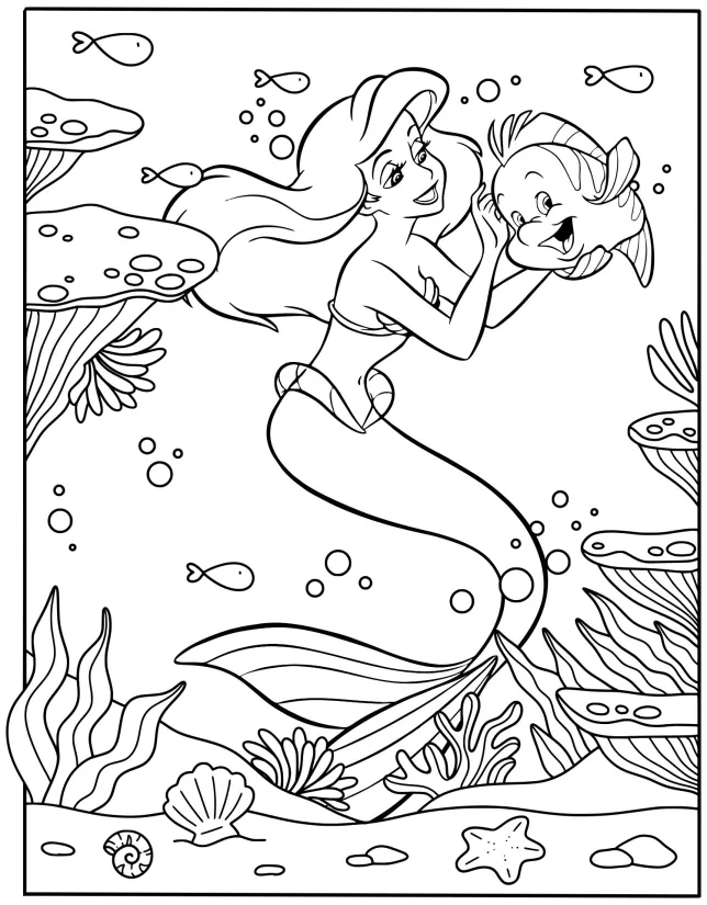Princess Ariel Coloring Pages Printables