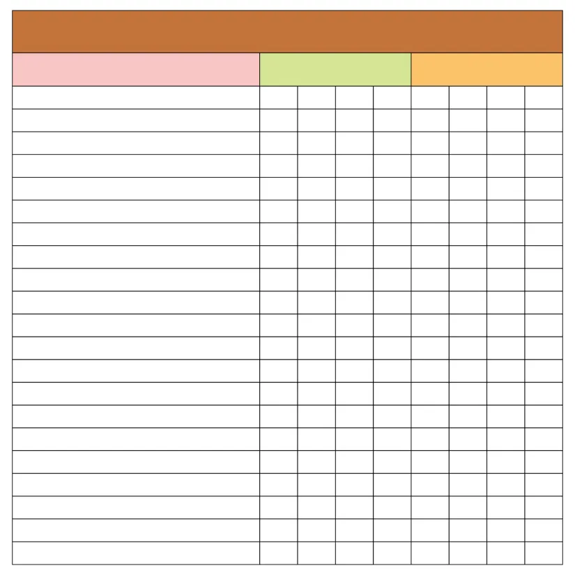 Printable 3 Column Spreadsheet Template