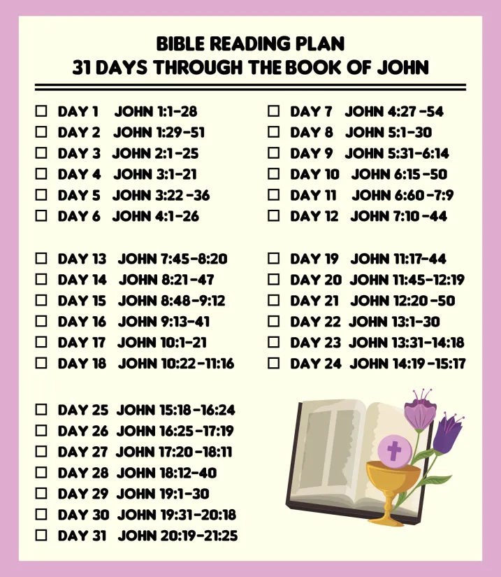 Printable 31 Day Bible Reading Plan