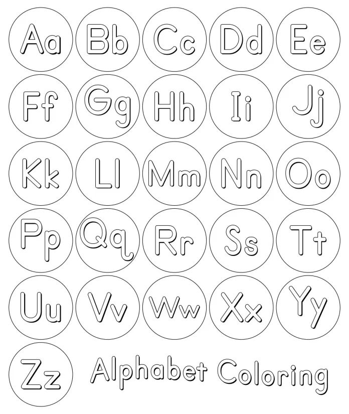 Printable Alphabet Letters Coloring Pages Kids