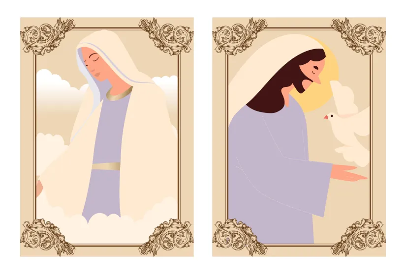 Printable Antique Catholic Holy Cards Collage