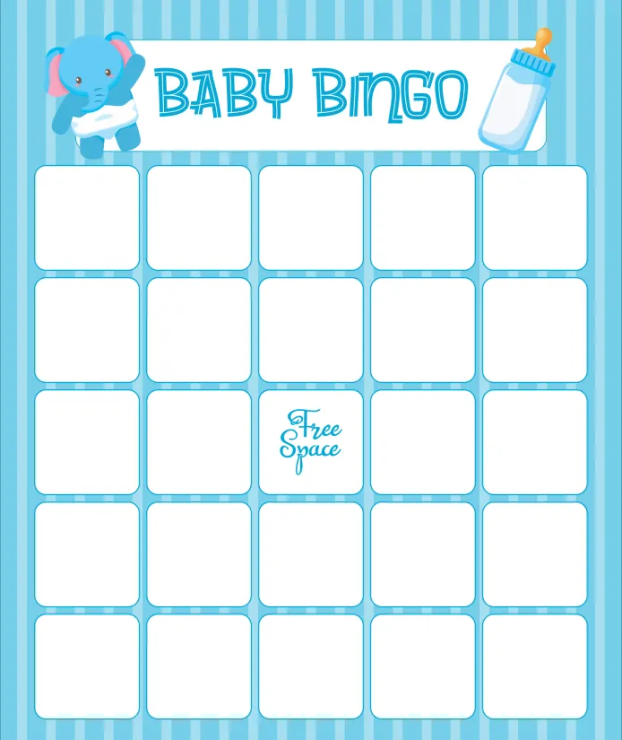 Printable Baby Shower Bingo Card Template
