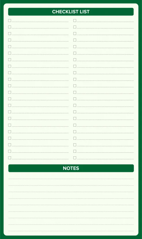 Printable Blank Checklist List