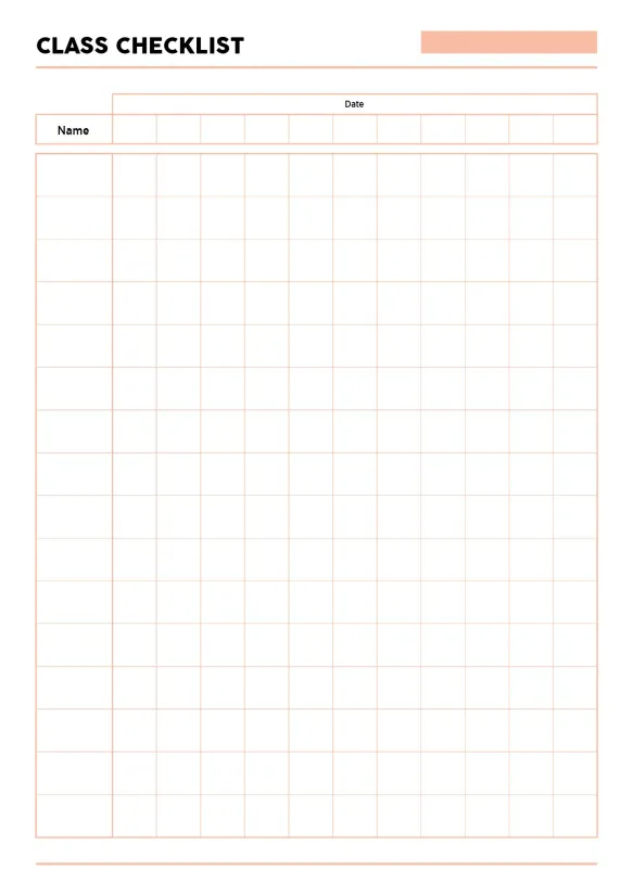 Printable Blank Checklist Template For Teachers