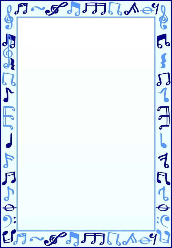 Printable Blue Music Frame