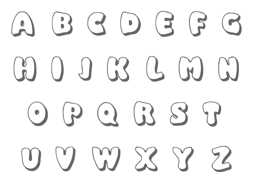 Printable Bubble Letters