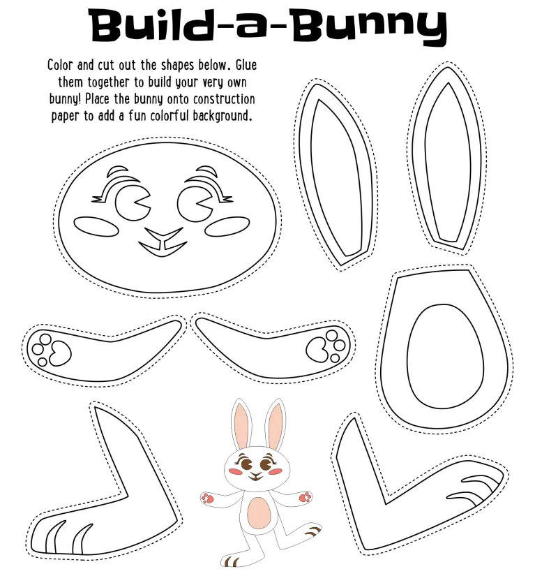 Printable Build A Bunny Craft For Easter