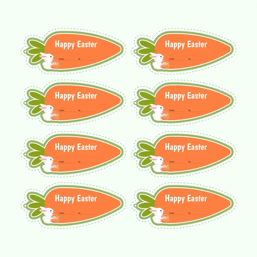 Printable Carrot Tag Easter Template