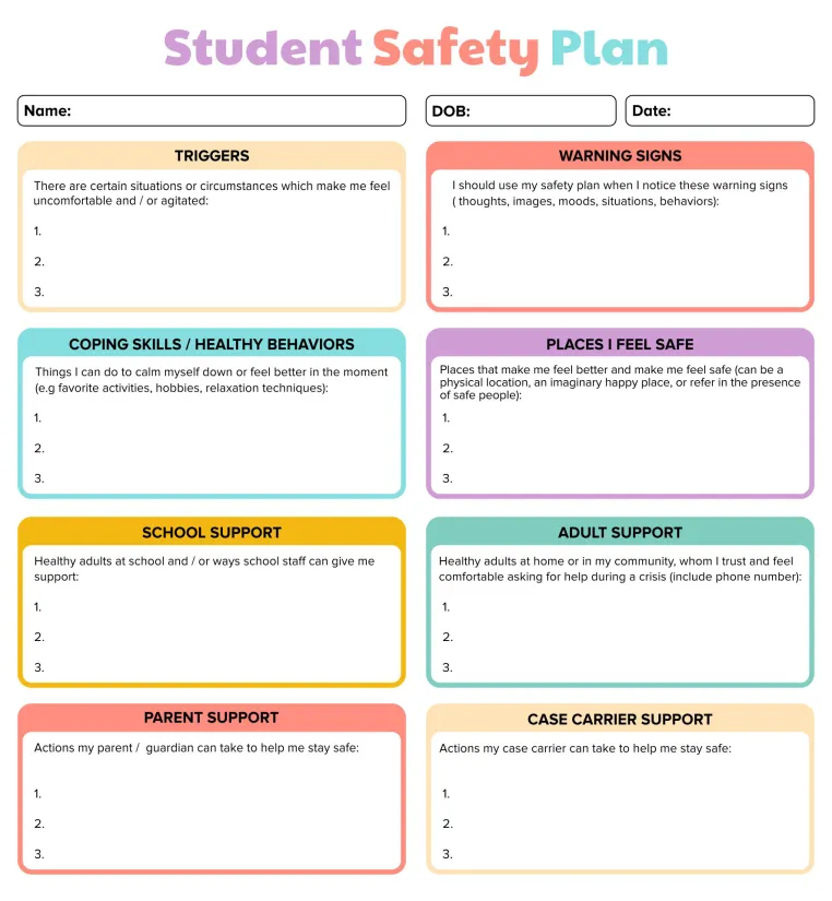 Printable Child Safety Plan Template