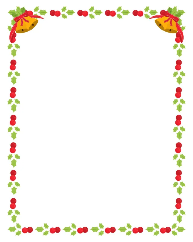 Printable Christmas Border Letter Template