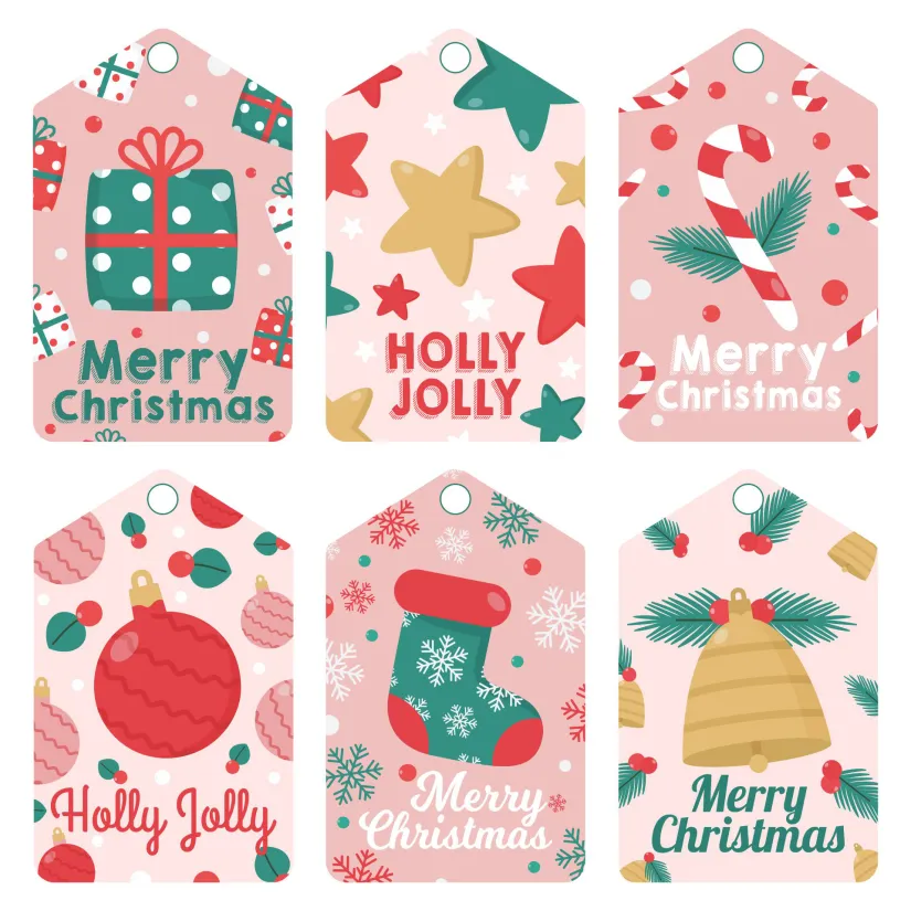 Printable Christmas Gift Tags In Pink