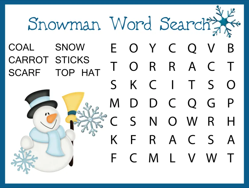 Printable Christmas Word Search Puzzles for Kids